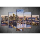 Többrészes Esti fények vászonkép 006 - (választható formák) tvv-006