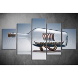 Többrészes Hajó a Palackban vászonkép 074 - (választható formák) tav-074