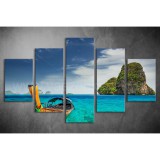 Többrészes Hajó, Sziget vászonkép 075 - (választható formák) tsea-075