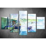 Többrészes Hajók vászonkép 027 - (választható formák) tfes-027