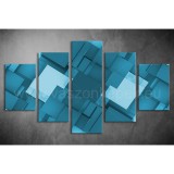 Többrészes Kék absztrakt vászonkép 009 - (választható formák) tav-009