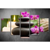 Többrészes Orchidea, Lávakövek vászonkép 010 - (választható formák) tvi-010