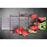 Többrészes Piros Tulipánok vászonkép 017 - (választható formák) tvi-017