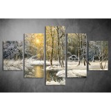 Többrészes Téli erdő vászonkép 010 - (választható formák) tfes-010