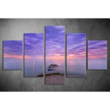 Többrészes Tenger, Naplemente vászonkép 055 - (választható formák) tsea-055