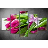 Többrészes Tulipános vászonkép 045 - (választható formák) tvi-045