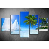 Többrészes Vitorlás, Pálmafák vászonkép 081 - (választható formák) tsea-081