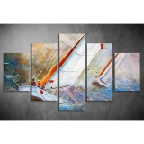 Többrészes Vitorlásverseny vászonkép 012 - (választható formák) tfes-012