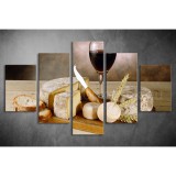 Többrészes Vörösbor, Sajtok vászonkép 052 - (választható formák) téiv-052