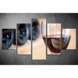 Többrészes Vörösbor vászonkép 050 - (választható formák) téiv-050