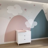 Todi komód Misty fehér 3 fiókos pelenkázó toldalékkal