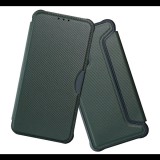 Tok álló, bőr hatású (FLIP, oldalra nyíló, ütésállóság, légpárnás sarok, kameravédő, karbon minta) SÖTÉTZÖLD Samsung Galaxy S25 Ultra (SM-S938) "Gigapack csomagolás" (GP-165338) (GP-165338)