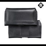 Tok fekvő, valódi bőr (univerzális, övre fűzhető, mágneses, 6.1" méret) FEKETE "Gigapack csomagolás" (GP-146790) (GP-146790)