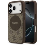 tok Guess 4G Circle Classic Logo MagSafe klasszikus logó iPhone 17 Pro barna