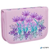 Tolltartó, klapnis, cipzáras, töltött, LEGO 'Flowers', rózsaszín-mintás