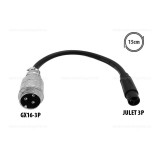 Töltő átalakító adapter GX16-3P-ről Julet 3P csatlakozóra