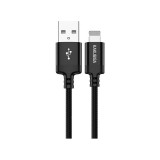 Töltő és adatkábel Lightning csatlakozóval 2.4A 1 méter Kakusiga KSC-652 fekete