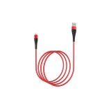 Töltő és adatkábel Lightning csatlakozóval 2.4A 1 méter YooUp L02 Munificent piros