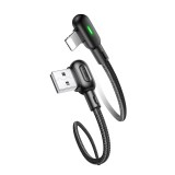 Töltő és adatkábel Lightning csatlakozóval 2A 1.2 méter Usams U57 SJ455 fekete