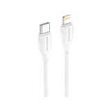 Töltő és adatkábel PD Type-C/Lightning csatlakozóval 3A 1 méter Borofone BX19 Double-Speed fehér