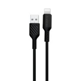 Töltő és adatkábel USB/Lightning csatlakozóval 1 méter Earldom EC-171I fekete