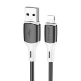 Töltő és adatkábel USB/Lightning csatlakozóval 2.4A 1 méter Borofone BX79 fekete