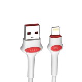 Töltő és adatkábel USB/Lightning csatlakozóval 2.4A 1 méter Earldom EC-082I fehér