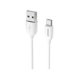 Töltő és adatkábel USB/Micro-USB csatlakozóval 2.4A 2 méter YooUp L01A Benefit fehér