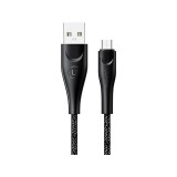 Töltő és adatkábel USB/Micro-USB csatlakozóval 2.4A 3 méter Usams U41 SJ399 fekete