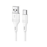 Töltő és adatkábel USB/Type-C csatlakozóval 2.4A 1 méter Borofone BX43 Cooljoy fehér