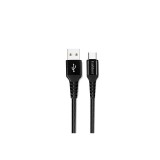 Töltő és adatkábel USB/Type-C csatlakozóval 2.4A 1 méter Earldom EC-121C fekete