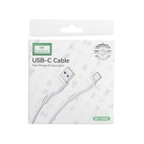 Töltő és adatkábel USB/Type-C csatlakozóval 2.4A 1 méter Earldom EC-164C fehér