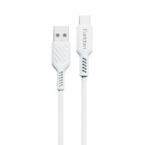 Töltő és adatkábel USB/Type-C csatlakozóval 2A 1 méter Earldom EC-171C fehér
