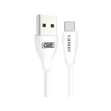 Töltő és adatkábel USB/Type-C csatlakozóval 3A 1.2 méter Earldom EC-087C fehér