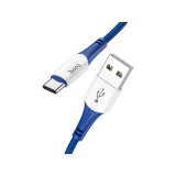 Töltő és adatkábel USB/Type-C csatlakozóval 3A 1 méter Hoco X70 Ferry kék