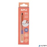 Töltőceruza, mini, HB, hatszögletű, tricolor, APLI 'Infinite', narancs