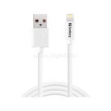 Töltőkábel, USB>Lightning MFI 1m SAVER, Fehér (SANDBERG_340-75)