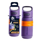 Tommee Tippee: Superstar Flip top straw Itatópohár szívószállal lila színben 500ml (18 hó+)