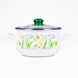 TOO BELLY TULIP, 3,8 literes, Fehér, Acél, Lábas üveg fedővel