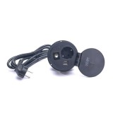 TOO GPS-105-1B USB, Qi 5W, 3500 W, IP20 fekete süllyesztett hálózati elosztó