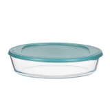TOO KT-100, 3200 ml-es, Ovális alakú, Átlátszó, Üveg, Ételtároló műanyag tetővel