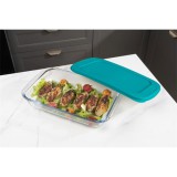 TOO KT-102 üveg 2200 ml-es sütőbe helyezhető négyzetes ételtároló műanyag tetővel (KT-102)