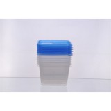 TOO KT-152, 6 db-os, 1.000ml-es, Négyzet alakú, Átlátszó, Műanyag, Ételtároló doboz szett