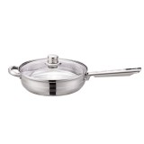 TOO KT-222, 24 cm-es, Inox, Nyeles serpenyő, Fedővel