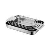 TOO KT-293 Praktikus rozsdamentes acél tálca fogóval 45.5 x 27 x 5.8 cm (KT-293)