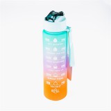 TOO KT-398 900ml-es színátmenetes motivációs kulacs idézetekkel és időskálával