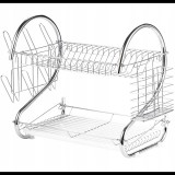 TOO KT-582 MIDI Fém Kétszintes konyhai edényszárító 25 x 52 x 38 cm - Inox (KT-582)