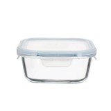 TOO KT-85, 320 ml-es, Négyzet alakú, Átlátszó, Üveg, Ételtároló műanyag tetővel
