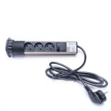 TOO PPS-301-3C 3-as 3500W króm rejtett hálózati elosztó