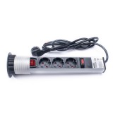 TOO PPS-303-3S 3-as 3500W ezüst rejtett hálózati elosztó